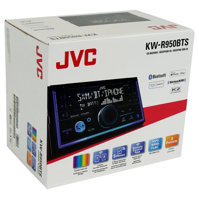 JVC KW-R950BTS 2-Din Car Stereo CD Receiver w/ Bluetooth/USB/XM