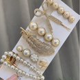 thumbnail image 1 of Juego de pinzas para el cabello, pasadores de metal para el cabello, pinzas para el cabello con perlas, horquillas, accesorios para el cabello de Corea, regalo de Navidad, cumpleaños, regalo para mujeres, niñas, novia, damas, cabello largo elegante (6 piezas), 1 of 7