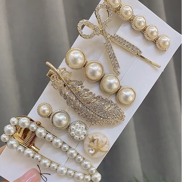 Juego de pinzas para el cabello Apuakthei, pasadores de metal para el cabello, pinzas para el cabello con perlas, horquillas, accesorios para el cabello de Corea, regalo de cumpleaños de Navidad y
