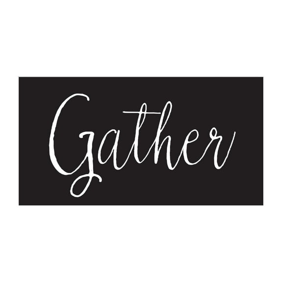 Gather Black White 20 x 10 Wood Wall Sign Plaque