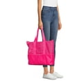 thumbnail image 2 of No Boundaries Women’s Beach Bag with Zip Bottom Cooler Fuchsia Sizzle Perforated, 2 of 5
