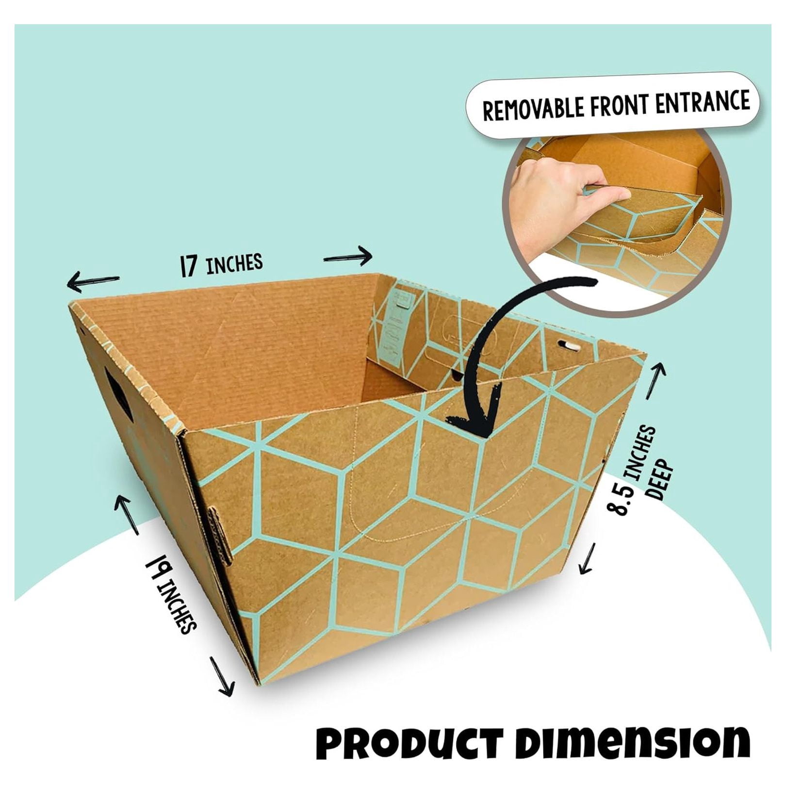 Disposable Cat Litter Boxes 15 Pack - Tallest Low Entry Design 19x17x8.5in - Leakproof Cat Litter Tray - Versatile Open/Closed Use - Cat Care Essentials