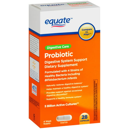 Equate Probiotic Digestive System Support Capsules, 28 Ct ...
