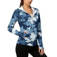 thumbnail image 2 of Camouflage Sun Protection Hoodie for Women UPF 50+ - Active Outdoor Long Sleeve Zip Up Jacket with Thumbholes & Pockets, Lightweight Athletic Rash Guard Royal Blue S, 2 of 6