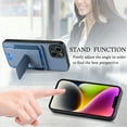 thumbnail image 5 of Compatible for iPhone 13 Carbon Fiber Texture Wallet Case with Credit Card Slots, Shockproof Protection Business PU Leather Flip Kickstand Phone Cover for iPhone 13, Blue, 5 of 10