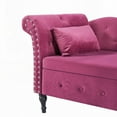 thumbnail image 3 of Modern Velvet 60" Chaise Lounge with Storage and Solid Wood Legs, 3 of 6