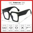 thumbnail image 3 of Fashion Oversized Blue Light Blocking Glasses For Women Men Trendy Big Square Frame Computer Eyeglasses, 3 of 8