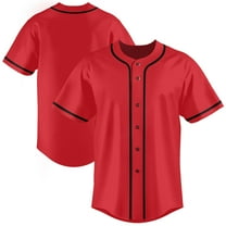 Red Baseball Jersey for Men Blank Baseball Jersey Button Down Shirts