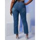 thumbnail image 4 of Escalera arruinada media alza más tamaño jeans ajustados Rosegal  Vaqueros de talla grande, 4 of 5