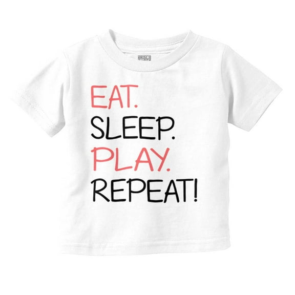 Eat Sleep Play Repeat Simple Life Toddler Boy Girl T Shirt Infant Toddler Brisco Brands 12M