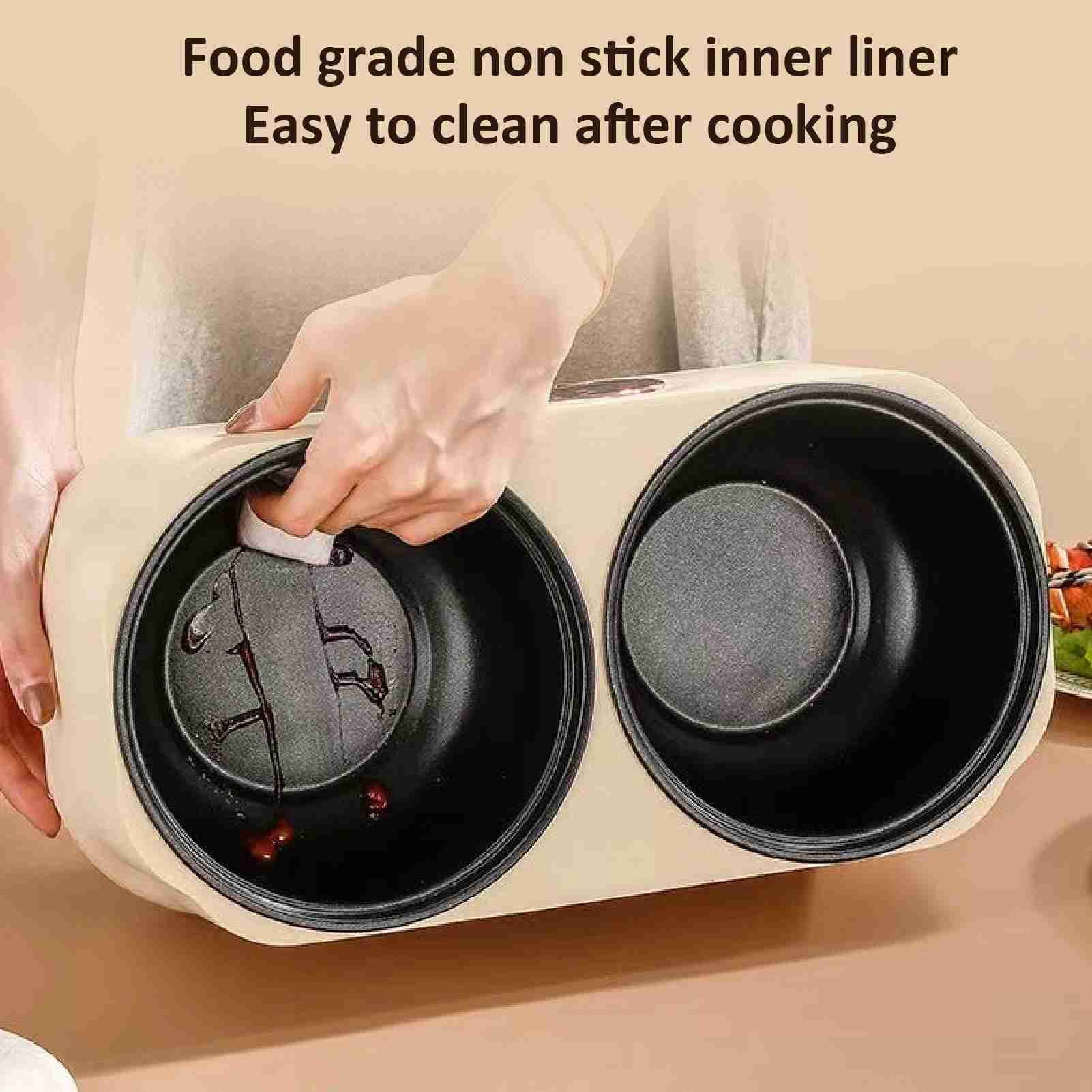 Nieyigj 2.0L Double Liner Rice Cooker, White - Multifunctional Electric Hot Pot with Intelligent Insulation for Home Use, 14.5 in / 37 cm