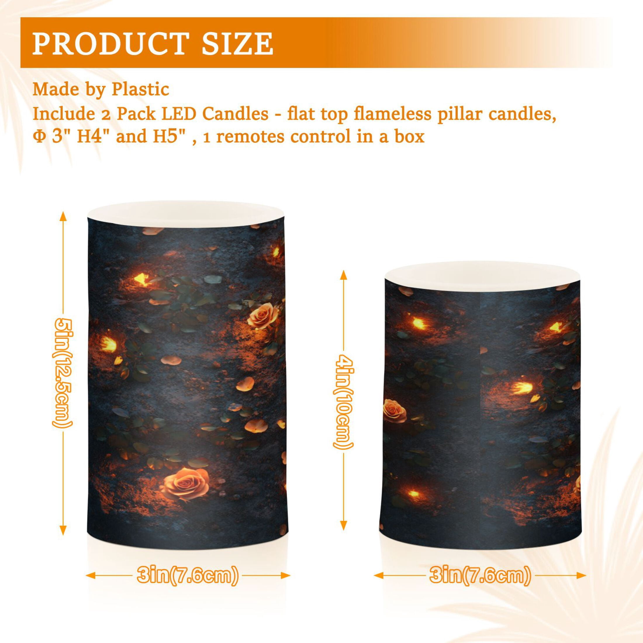 WOBOGO Size Combo Candle Flickering Flameless with Remote Control and Timer for Romantic Atmosphere Glowing Roses
