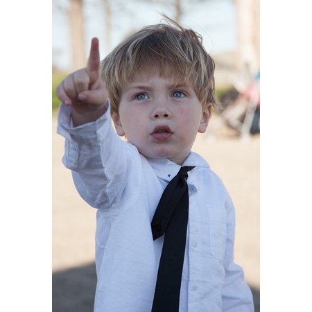 Canvas Print Boy Pointing Blue Eyes Blond Hair Stretched Canvas