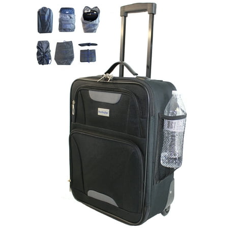 - 18 Rolling Personal item Luggage Under Seat for the Airlines of American, Frontier, Spirit-Black