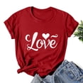 thumbnail image 6 of VKOYWKM Women's Heart Print Tees Valentines Day T-Shirts Short Sleeve Loose Fit Holiday Tops Spring T-Shirt Casual Crew Neck Romantic Valentine T-Shirts, 6 of 6