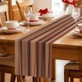 thumbnail image 5 of Western Barn Door Table Runner - 120 Inch Long Country Farmhouses Wooden Grain Brown Cotton and Linen Blended Dress Scarves Farmhouse Table Runner for Kitchen Dining, Coffee Table, 13" x 120", 5 of 8