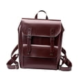 thumbnail image 2 of Mochila De Cuero PU Bolso Diseño Vintage Moda Viaje Portátil Casual Impermeable Marrón oscuro, 2 of 8