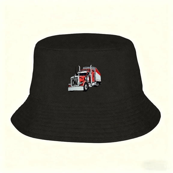 1 stylish American-style large truck design fisherman hat, unisex outdoor sun protection hat, trendy versatile breathable fishing hat, suitable for all seasons