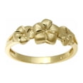thumbnail image 2 of 14K solid yellow gold Hawaiian 5mm-7mm-5mm plumeria flower ring, 2 of 4