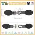 thumbnail image 2 of 6 Sets PU Imitation Leather Sew on Toggle Buckles Tab Closures Cloak Clasp Fasteners with Zinc Alloy & Iron Clasps Gunmetal 16.2x3.1x0.85cm Mixed Color, 2 of 7