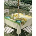 thumbnail image 2 of Square Outdoor Tablecloth with Umbrella Hole Sage Green Truck Outside Table Cloth Waterproof Patio Table Cover Farmhouse Sunflowers Watercolor Zipper Tablecloths for Picnic Party Camping 60x60 Inch, 2 of 8