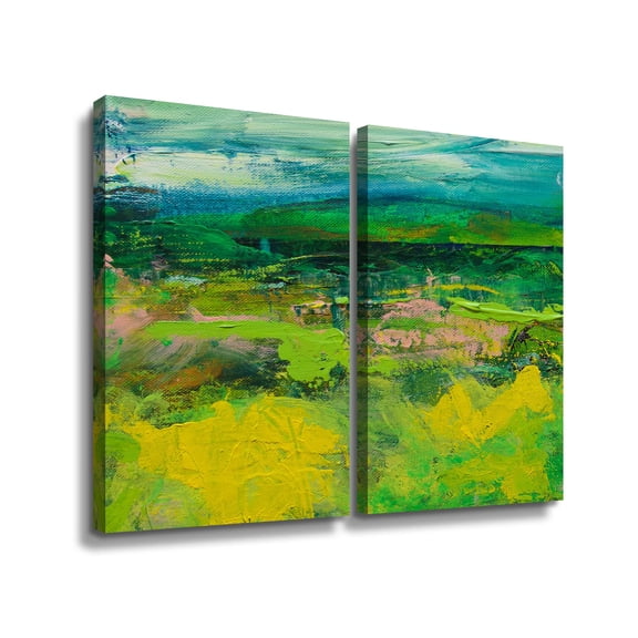 Artwall Walking Path, 2 Piece Gallery Wrapped Canvas Set by Allan Friedlander