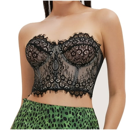 

Mikilon Lace Steel Ring Fishbone Sexy Wrap Chest Waist Vest Sexy Underwear Womens Clothes PlusSize on Sale