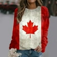 thumbnail image 2 of Fsqjgq Sweatshirt Hoodie Casual Sweatshirts for Women Jackets Trendy Crewneck Oversized Sweatshirts Canada Flag Print Long Sleeve Shirts Fall Tunic Tops Loose Fit Cute Clothes Workout Pullover, 2 of 5