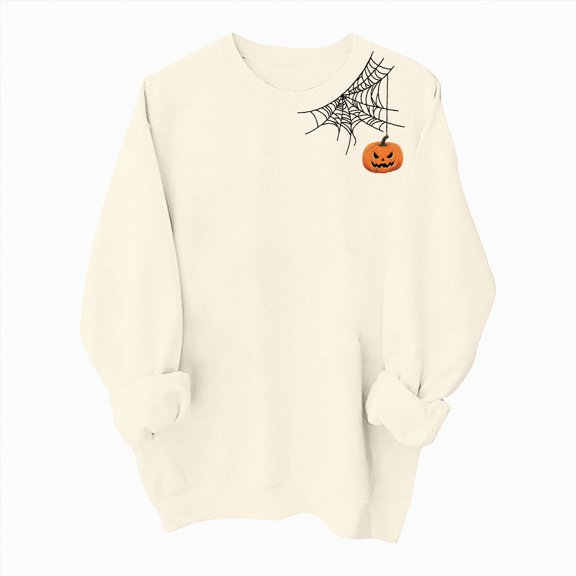Godom Halloween Sweatshirts for Women Ghost Oversized Crewneck Sweatshirt Cute Pumpkin Graphic Pullover