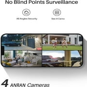 ANRAN 2K/4MP Solar Security Camera with Base Station, Expandable Local Storage, No Monthly Fee, 360° View Wireless Outdoor Camera, Waterproof PIR Detection, Home Surveillance System Camera