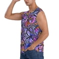 thumbnail image 3 of Lsque Watercolor Butterflies Print Men's Cotton Blend Sleeveless Muscle Shirts (S-3XL)- Moisture Wicking, Odor Protection, UPF 30+,Medium, 3 of 8