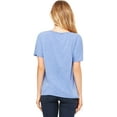 thumbnail image 5 of BELLA 8815 BellaCanvas Ladies` Flowy Basic V-Neck Tee 8815, 2XL, Blue Triblend, 5 of 5