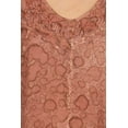 thumbnail image 6 of Sakkas Charolette Embroidery And Seqiun Accents Blouse - Chocolate - Plus Size, 6 of 6