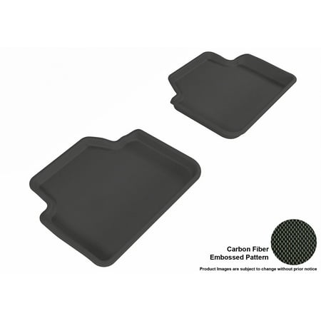 - 3D MAXpider 2006-2011 BMW 3 Series Sedan (E90)/X3 (E83) Second Row All Weather Floor Liners in Black with Carbon Fiber Look