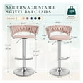 thumbnail image 3 of Bar Stools Set of 2, 360° Swivel Counter Height Barstools Adjustable Pink, 3 of 4
