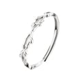 thumbnail image 2 of Anillo de propuesta Sonducket de plata de ley 925 ajustable para mujer rama de hoja espina, 2 of 6