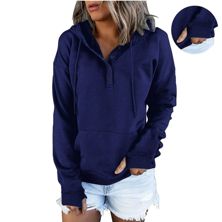 Women's button shop front sweatshirt jacket
