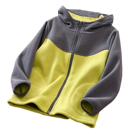 

Aompmsdx Toddler Boys Girls Long Sleeve Winter Patchwork Colour Zippered Hoodie Coat Jacket Thicken Warm Outwearoveralls