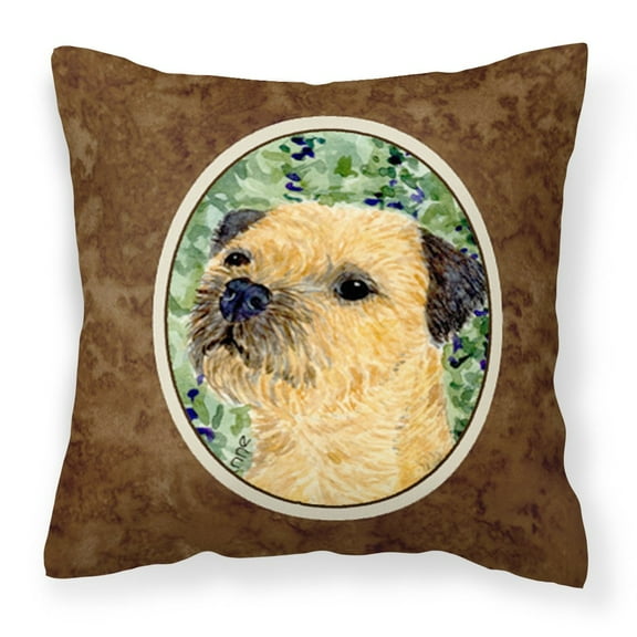 Carolines Treasures SS8801PW1414 Border Terrier Fabric Decorative Pillow, 14Hx14W, multicolor