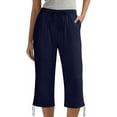 thumbnail image 6 of Axiiglly Cotton Linen Capri Pants for Women Drawstring Elastic Waist Relaxed Fit Summer Holiday Travel Lounge Capris, S-3XL, 6 of 9