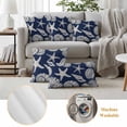 thumbnail image 6 of Navy Blue Starfish Coastal Outdoor Waterproof Pillow Covers, Shell Summer Beach Nautical Decorative Square Throw Pillowcase Sofa Cushion Sham for Patio/Couch/Chair, 16"x16" 2 Pack, 6 of 8