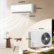 9000BTU Mini Split Air Conditioner Heat Pump,19 SEER2 115V Split ac unit with Remote AC Cool Up to 650 Sq. Ft,Variable Frequency Cooling and Heating，R32 Refrigerant & Installation Kit, White