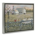 thumbnail image 4 of Stupell Industries Blossoming Trees Birds Perched Country Farm Fence Painting Luster Gray Floating Framed Canvas Print Wall Art, Design by Pam Britton, 4 of 5