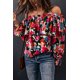 thumbnail image 4 of ABPHQTO Blusa con hombros descubiertos y volantes con estampado floral para mujer, 4 of 5