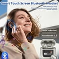 thumbnail image 2 of Smart Touch Screen Bluetooth Headset, Wireless Earphones Noise Cancelling Earbud, Touchable Screen Bluetooth Headset Office, Waterproof Wireless Bluetooth Headphon (Color : Champagne), 2 of 7