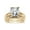 14k Gold-Plated Sterling Silver, variant on Round Cubic Zirconia 2-Piece Solitaire Wedding Ring Set 3 TCW in Gold-Plated or Platinum-Plated Sterling Silver