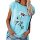thumbnail image 5 of Blusa de manga corta Top Cuello redondo Blusa de manga corta con estampado floral para citas de mujeres, 5 of 6