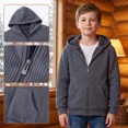 thumbnail image 2 of Pogiun Boys Fleece Jacket Sherpa Lined Zip Up Hoodies for Kids Winter Coat Gray 7-8Y, 2 of 6