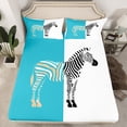thumbnail image 2 of Homewish Female Men Wildlife Zebra Twin Sheet Sets 3pcs,Jungle Animal Stripes Twin Fitted Sheet Microfiber,Vintage Aesthetic Breathable Flat Sheet,Luxury Bedroom Decor, 2 of 7