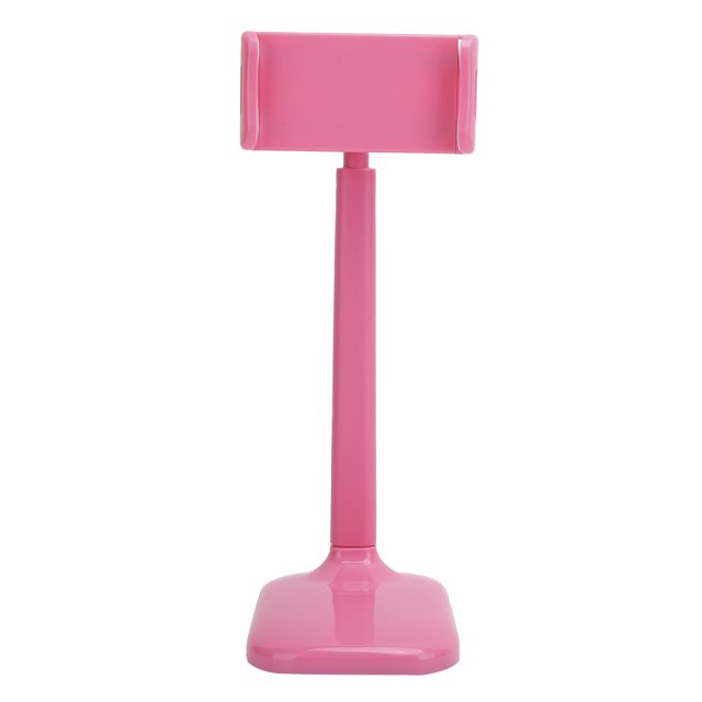 Soporte ajustable para teléfono móvil, soporte telescópico de escritorio con clip para teléfono y tableta, color rosa
